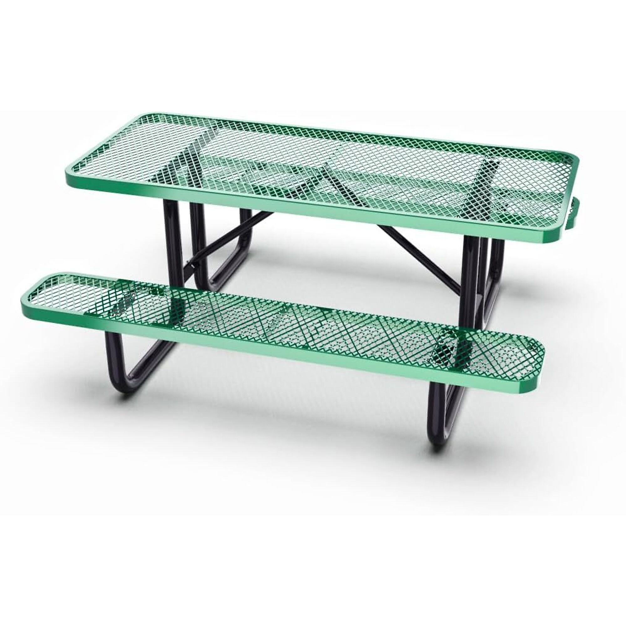 Park Elements Thermoplastic Coated Commercial Picnic Table - 6ft., Rectangle, Green, 1200-Lb. Capacity, Model# CD-72PT-GRN